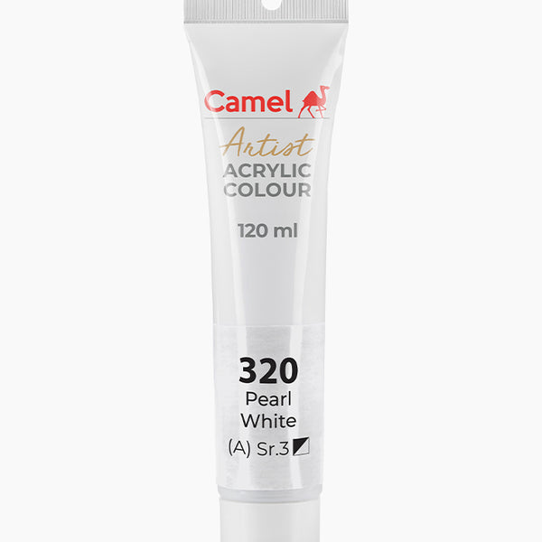 Camel Acrylic Colour Pearl White 120ml