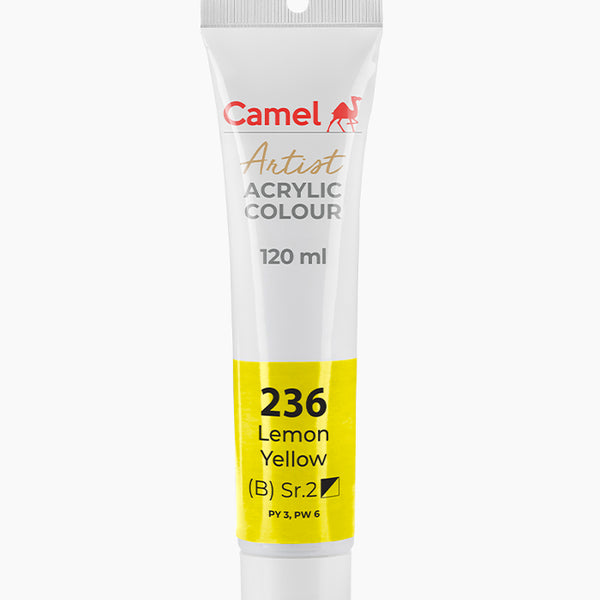 Camel Acrylic Colour Lemon Yellow 120ml