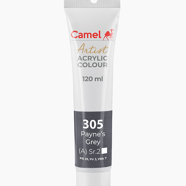 Camel Acrylic Colour Paynes Grey 120ml