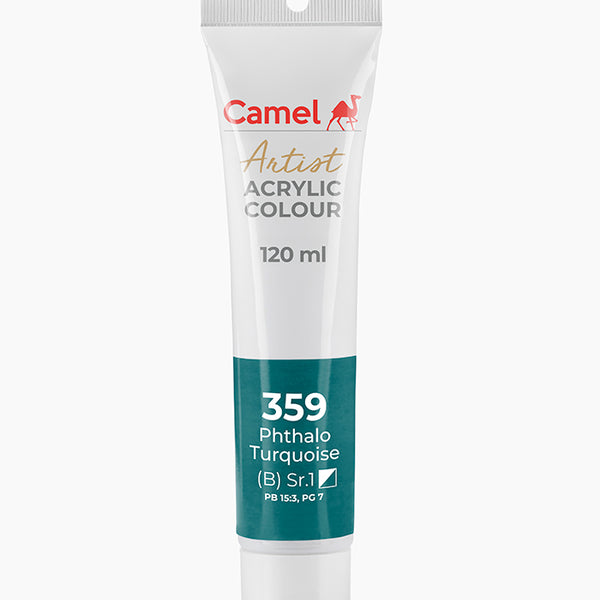 Camel Acrylic Colour Phthalo Turquoise 120ml