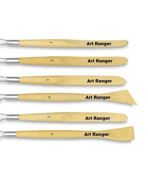 Clay Tool Set Steel Handle, One side wire 5 Pieces