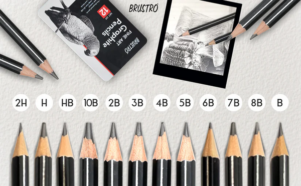 Brustro Graphites Black Graphite Pencils Set of 12
