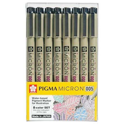 Sakura Pigma Micron Pen Colour Set Of 8