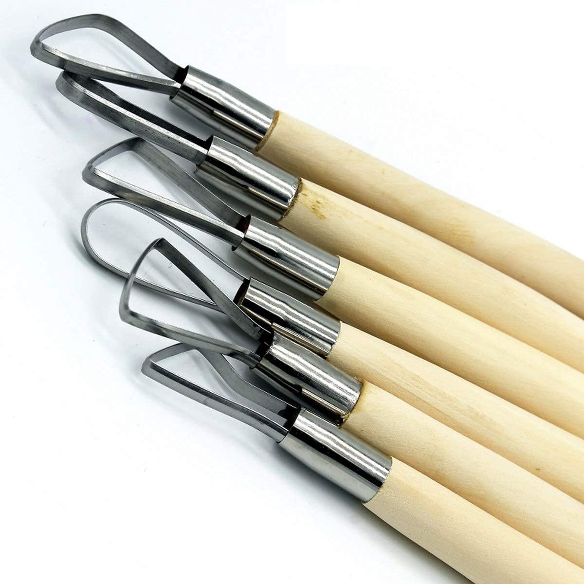Clay Tool Set Steel Handle, One side wire 5 Pieces