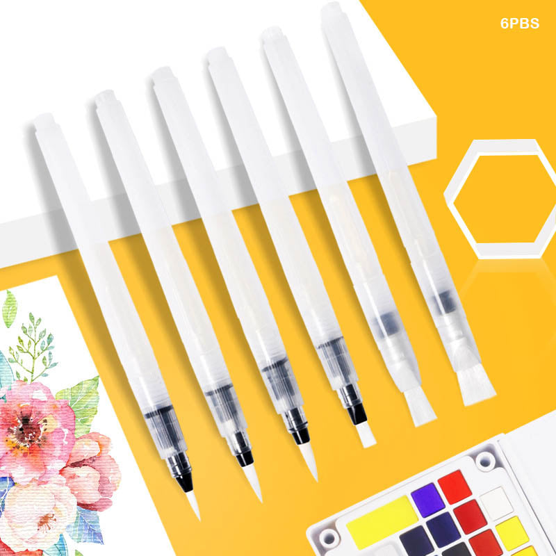 Pen Brush Set of 6 Suitable for Watercolour