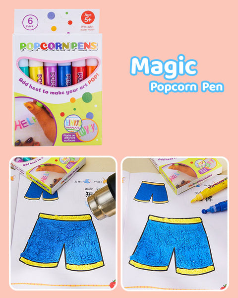 Popcorn Pens Set 6pcs