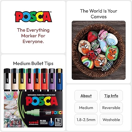 Uni Posca 5M set of 16