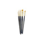 Princeton Mixed Brush Set of 5 Round 000, 2, 4; Flat 2, 6 Suitable for Oil, Acrylic, Watercolour, Goauche, Poster Colours, Short Handle
