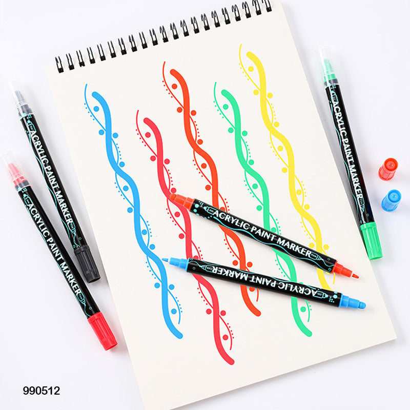 JiMiao Acrylic Marker Dual Tip 12 Shades