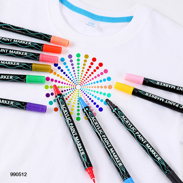 JiMiao Acrylic Marker Dual Tip 12 Shades