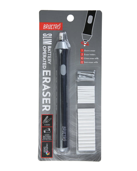 Brustro Slim Battery Operated Automatic Eraser, with 22 Refills and 2 Eraser Holders