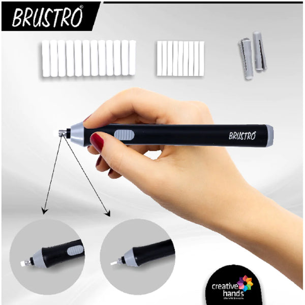 Brustro Slim Battery Operated Automatic Eraser, with 22 Refills and 2 Eraser Holders