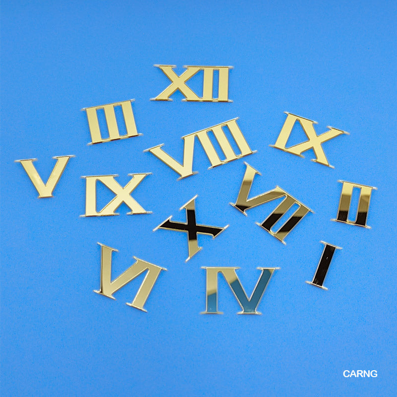 Clock Acrylic Roman Letters Gold 1inch