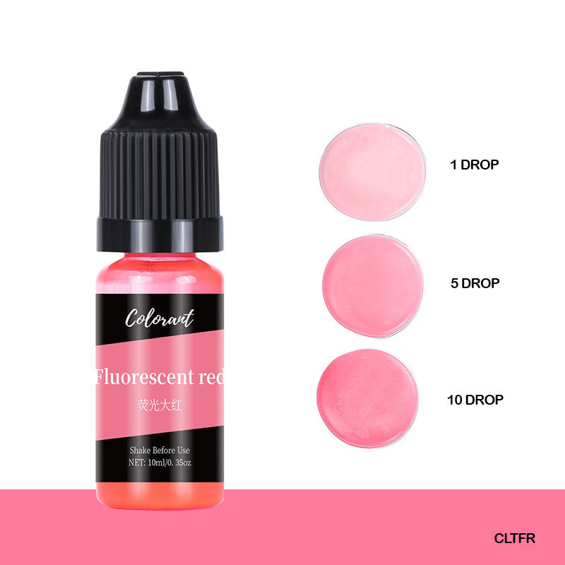 Colourant Fluorescent Red 10ml for Resin Art