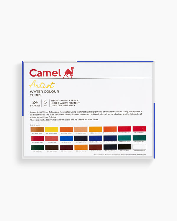 Camel Artist Watercolour 5ml Tubes Set of 24 Shades