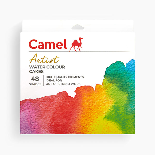 Camel Artist Water Colours Assorted box of cakes, 48 shades with Brush