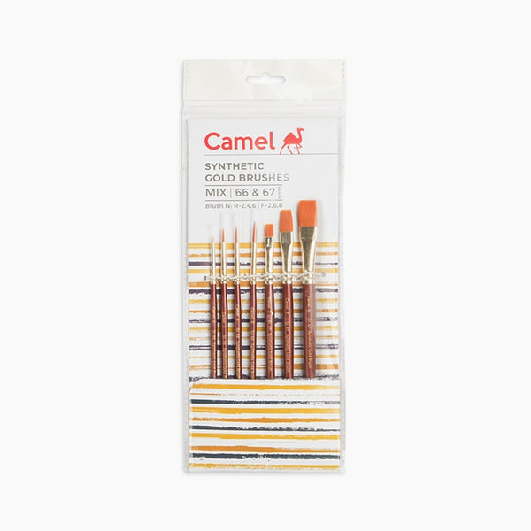Camel Sr67+68 Mixed Brush set of 7, Short Handle