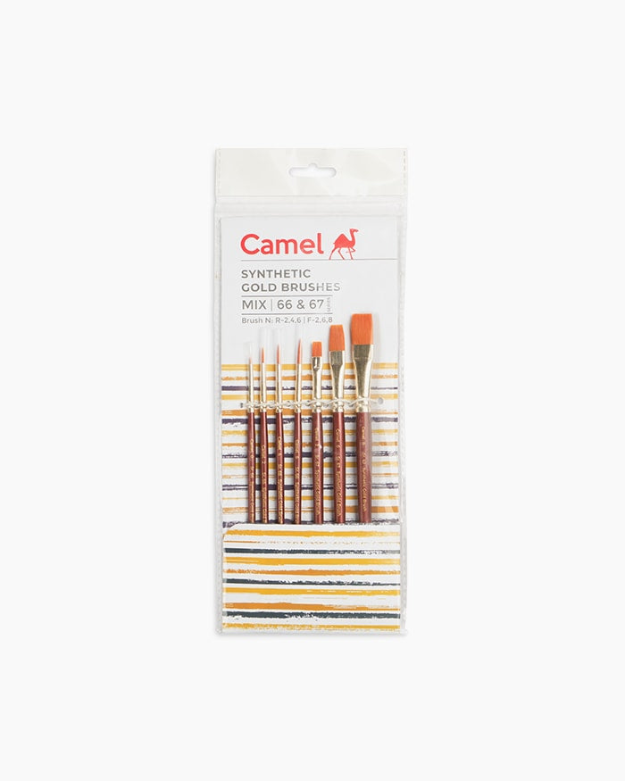 Camel Sr67+68 Mixed Brush set of 7, Short Handle