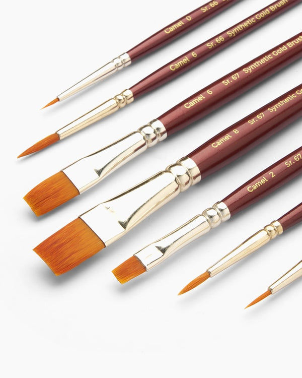 Camel Sr67+68 Mixed Brush set of 7, Short Handle