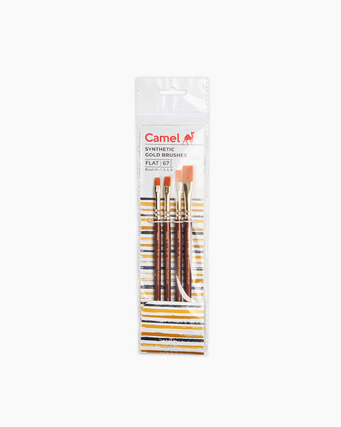 Camel Sr67, Flat brush set of 4 Short Handle