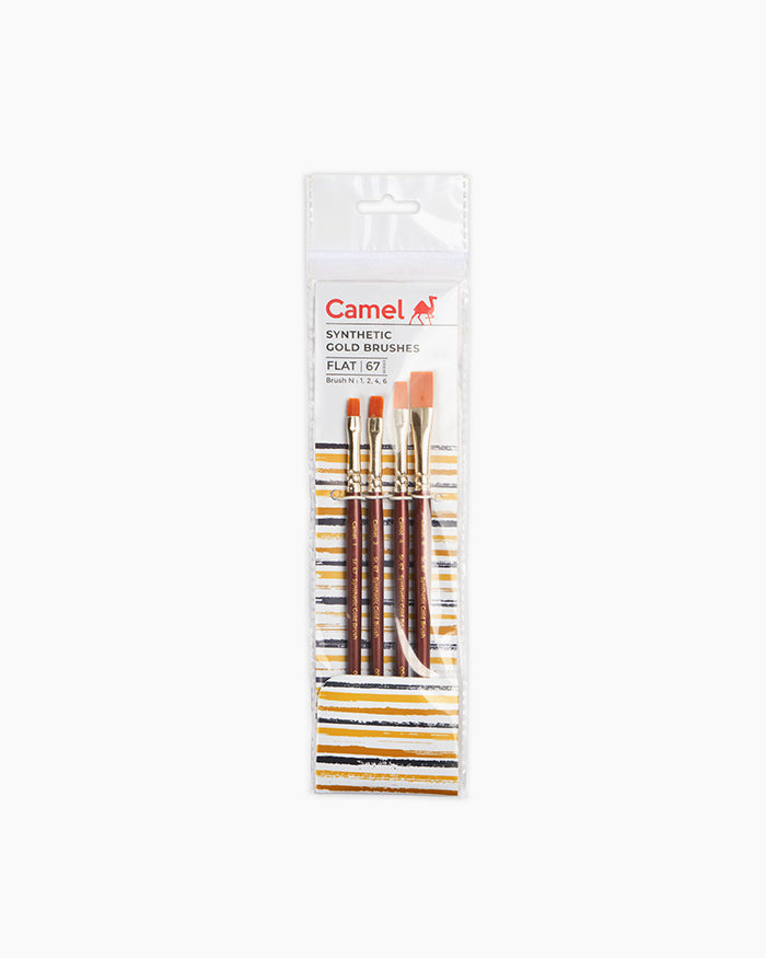 Camel Sr67, Flat brush set of 4 Short Handle