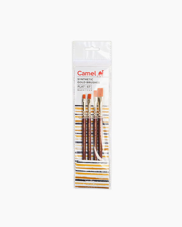 Camel Sr67, Flat brush set of 4 Short Handle