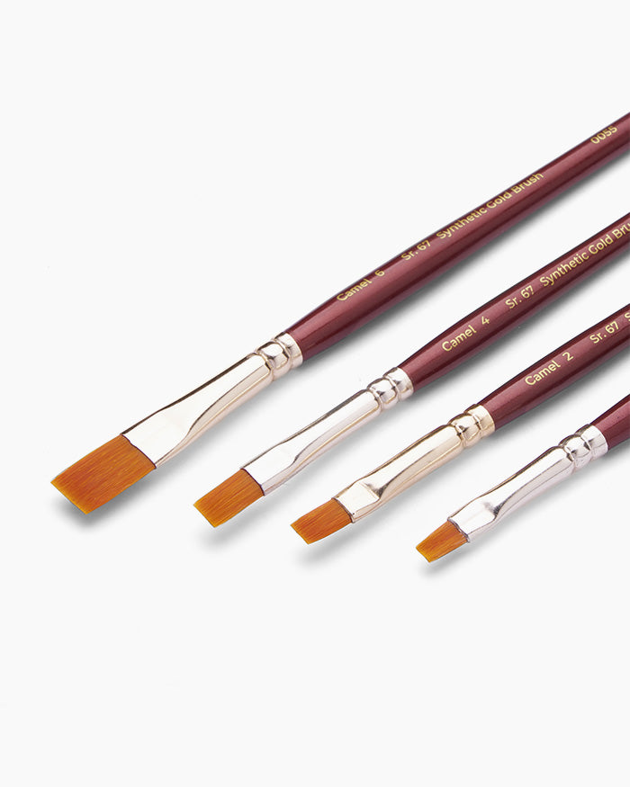 Camel Sr67, Flat brush set of 4 Short Handle