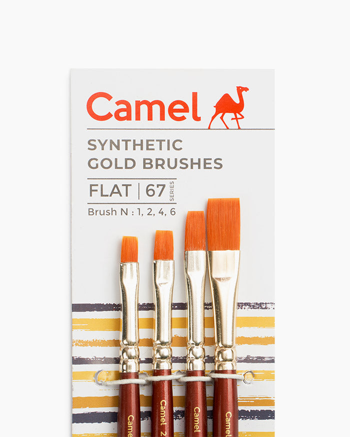Camel Sr67, Flat brush set of 4 Short Handle