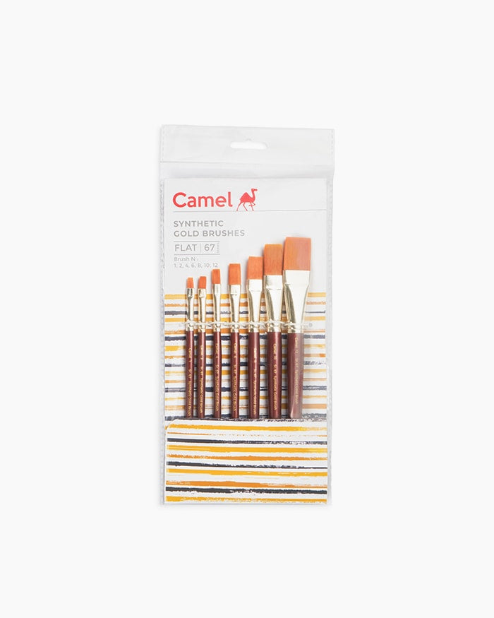Camel Sr67, Flat brush set of 7 Short Handle