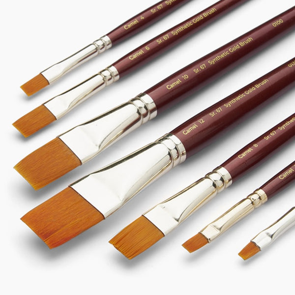 Camel Sr67, Flat brush set of 7 Short Handle