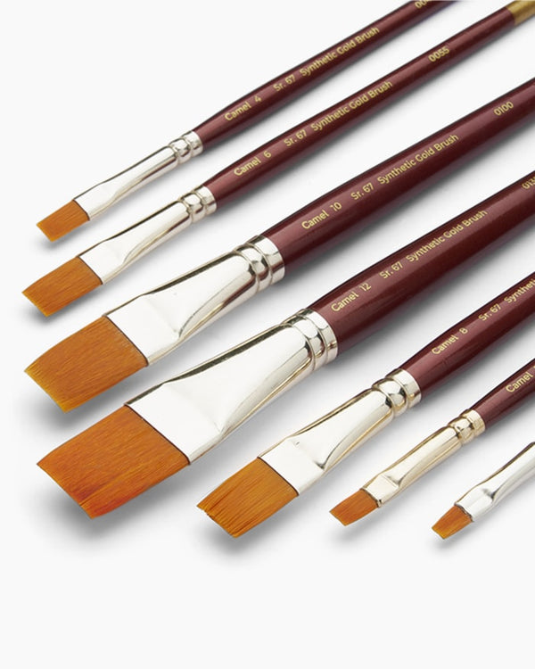 Camel Sr67, Flat brush set of 7 Short Handle