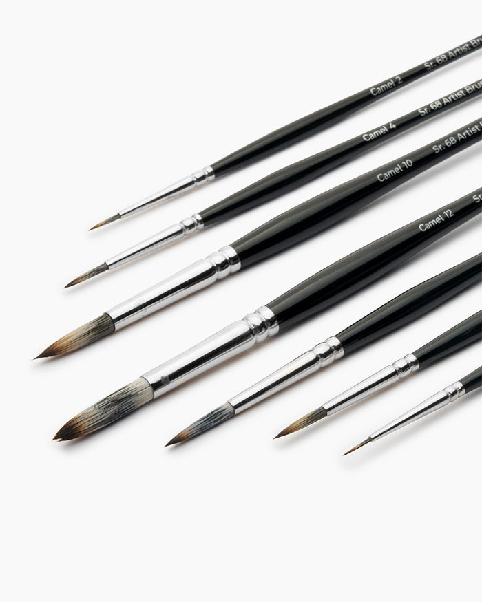 Camel Sr68 Round Brush set of 7, Short Handle