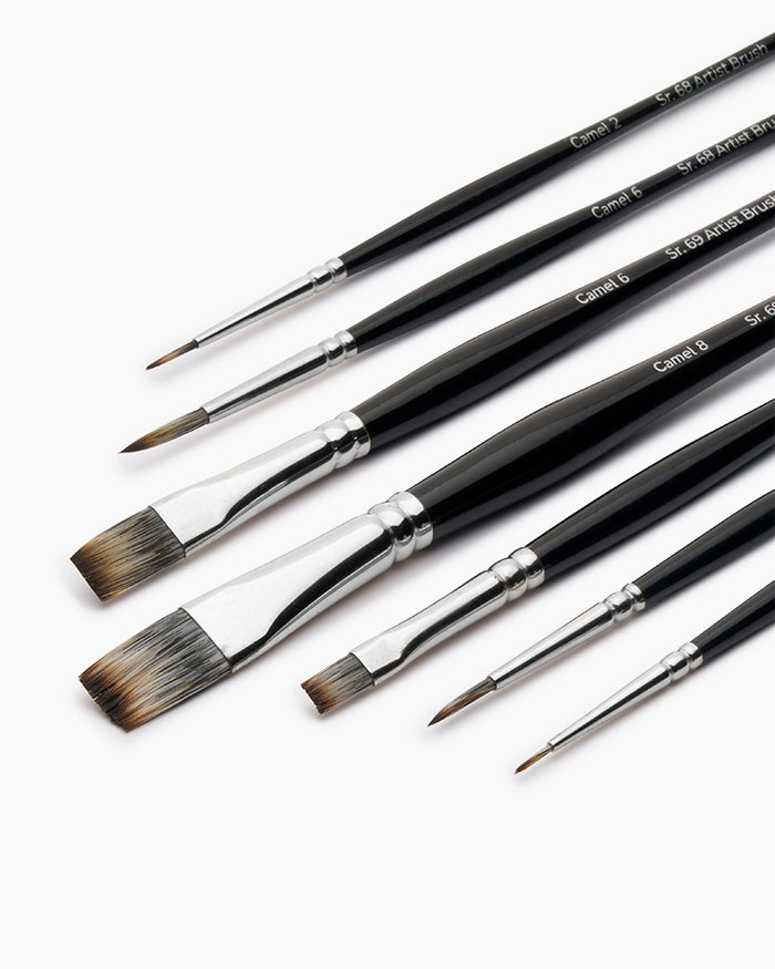 Camel Sr68+69 Mixed Brush set of 7, Short Handle