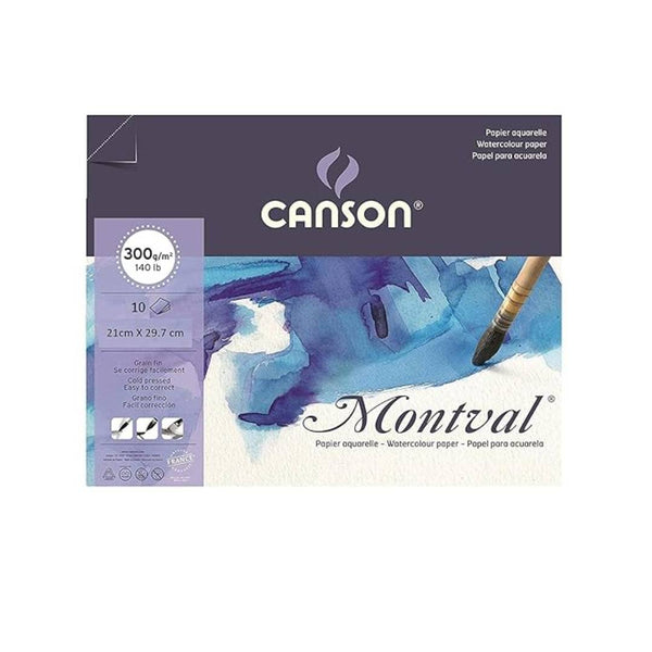 Canson Montval Watercolour Loose Sheets Pack A4, 300 GSM, 10 Sheets