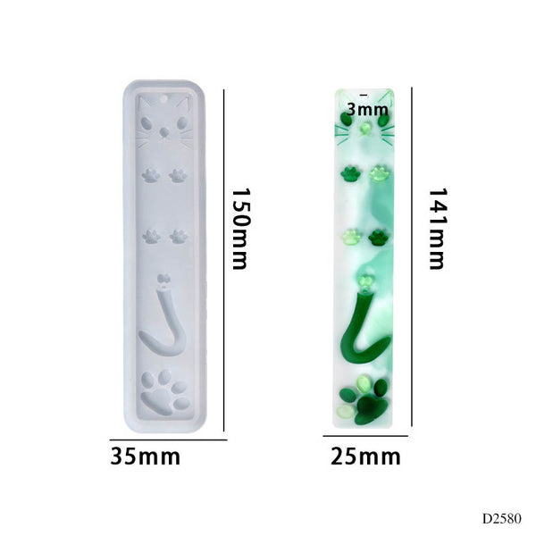 Silicon Bookmark Mould Cat Theme