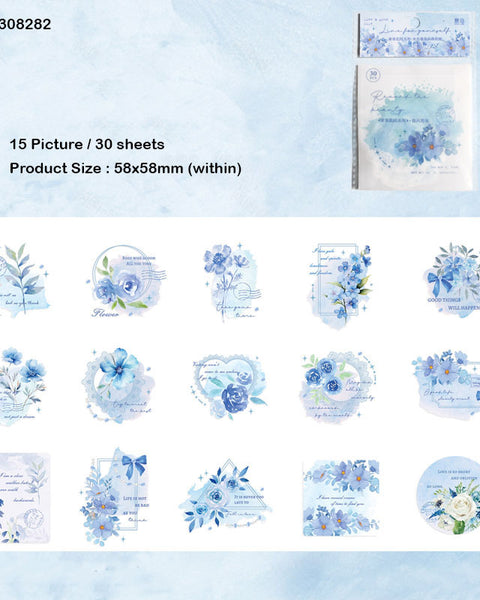 Blooming Paper CutOut Stickers30pc