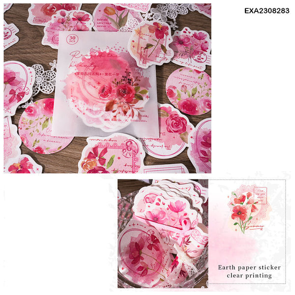 Blooming Paper CutOut Stickers 30pc