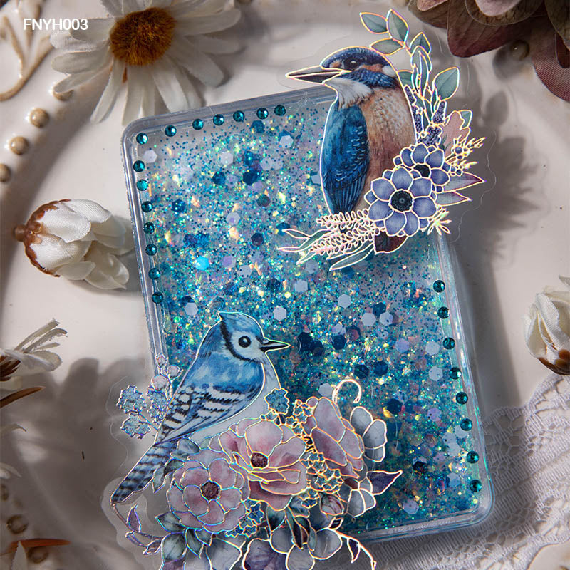 FNYH003 Birds N Flower Sticker CutOut 20pc