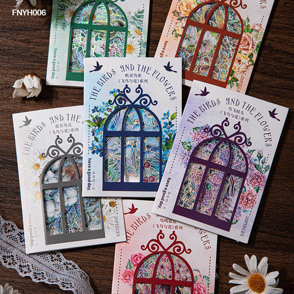 FNYH006 Birds N Flower Sticker CutOut 20PC