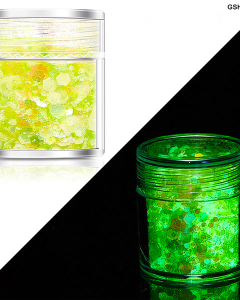 Shimmer Glitter Crystals Glow Lemon Yellow for Resin Art