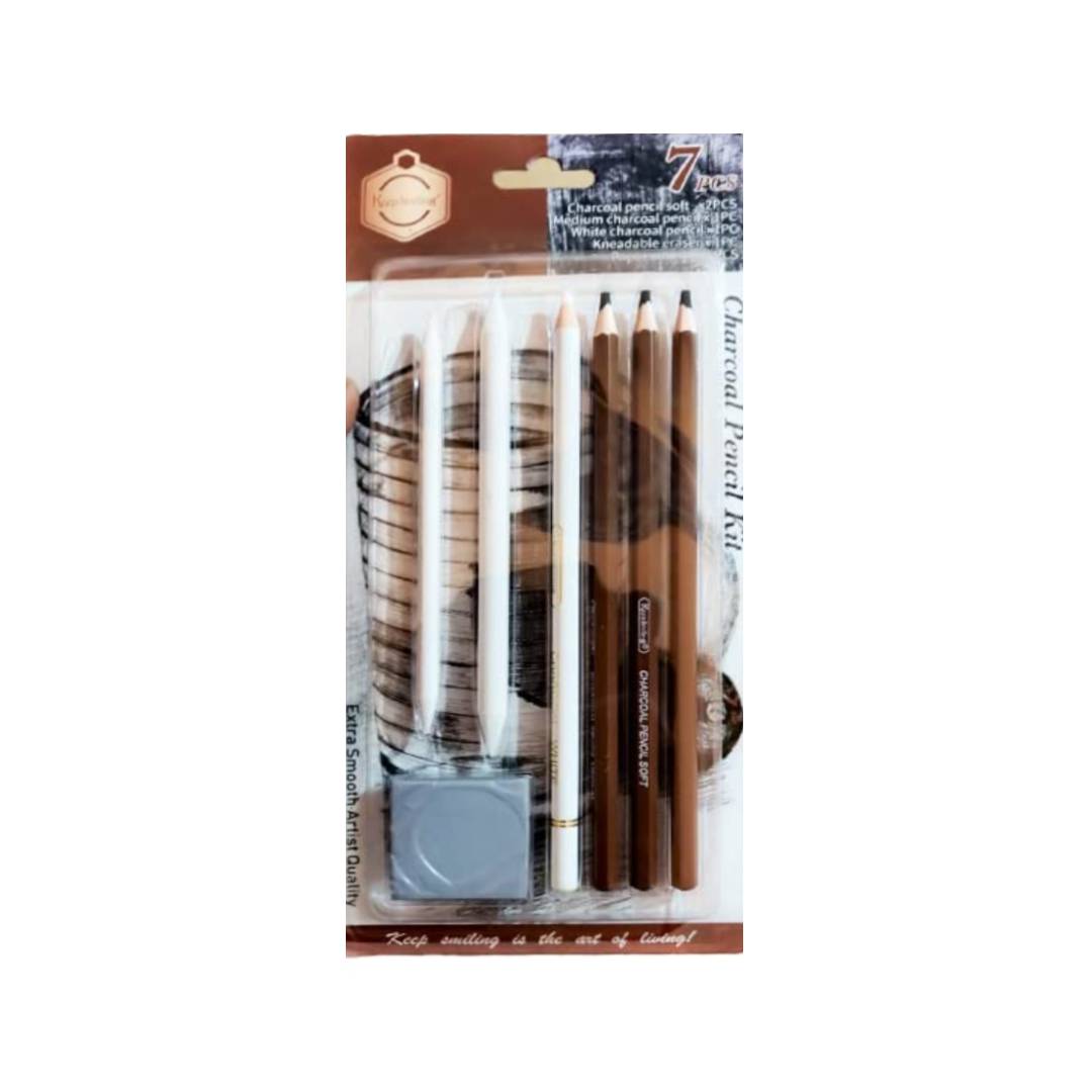 Keep Smiling Charcoal Pencil Set 7 Pieces