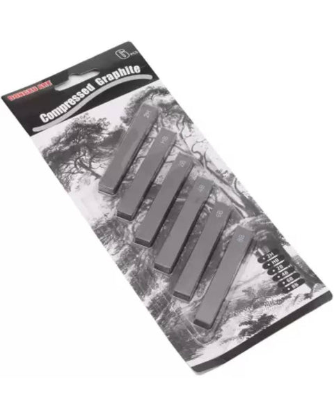 Keep Smiling Compressed Graphite Sticks Set of 6 2H, HB, 2B, 4B, 6B, 8B