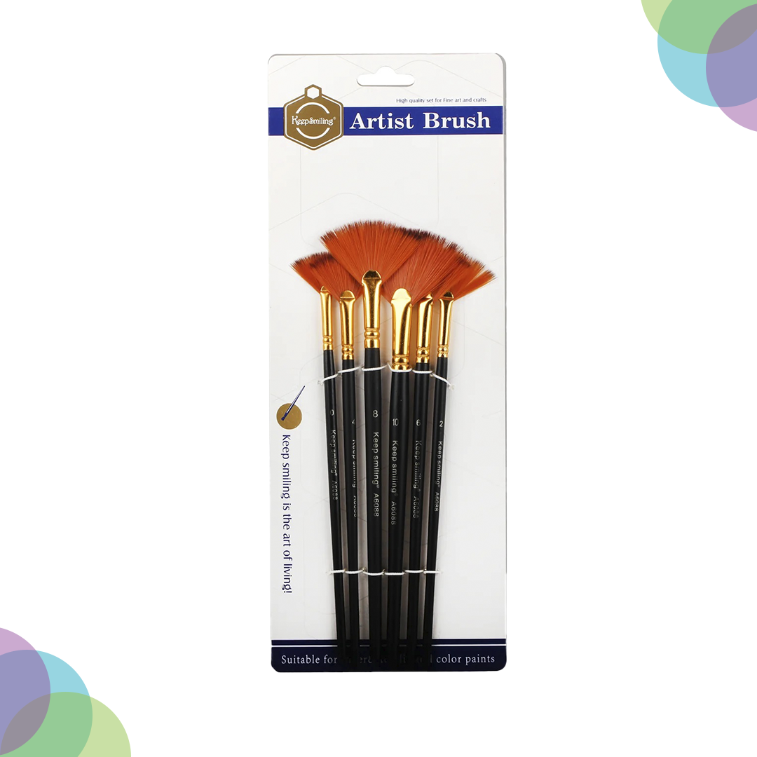 Keep Smiling Fan Brush Set of 6