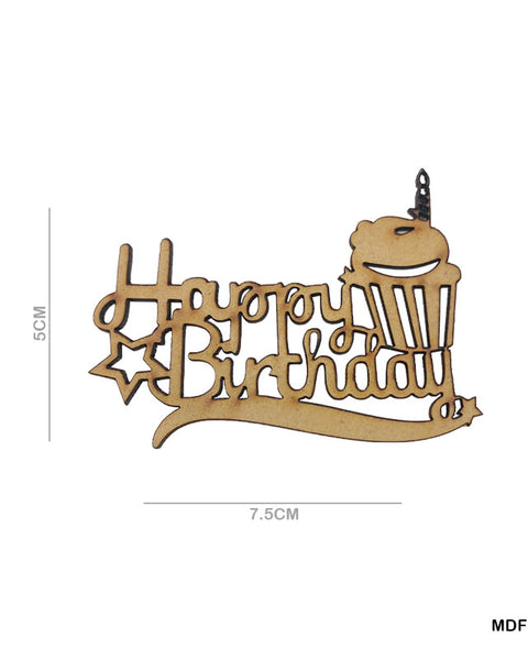MDF Quotes CutOut "Happy Birthday"