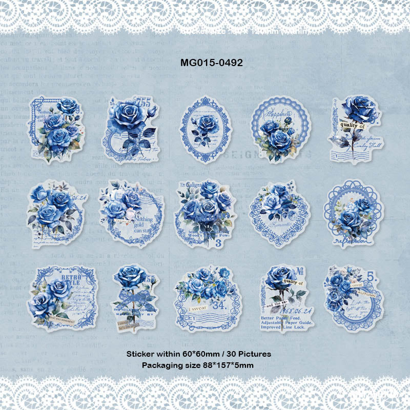MG015-0492 Flower Sticker Pack 30pc