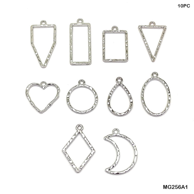 MG256A1 Bezels MixShapes Silver 10pc