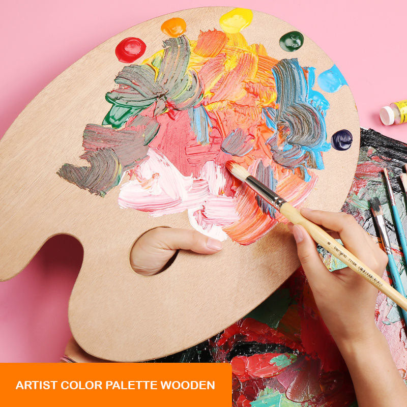 Painting Palette Wooden Oval 20x30cm Oval