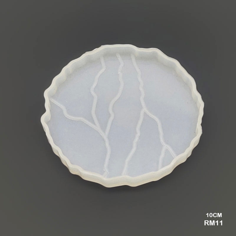 Silicon Mould Round Crackled 4 inches