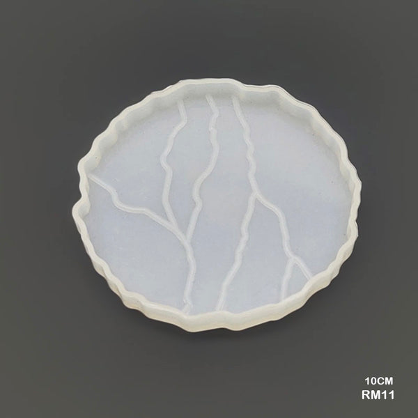 Silicon Mould Round Crackled 4 inches