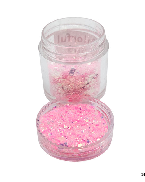 Shimmer Glitter Crystals Colourful Pink for Resin Art
